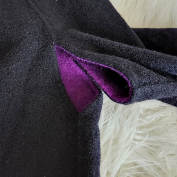 Calvin Klein Womens Black Angora Wool Blend Half Sleeve Overcoat Size XL Zipper - Picture 8 of 14